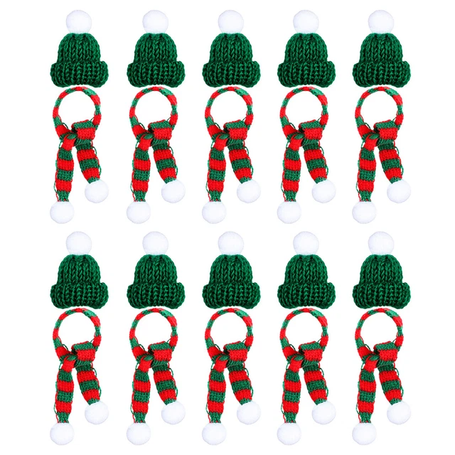 Cappelli pupazzo di neve artigianato bambola cappelli Natale copertura vino cappello filato decorazione