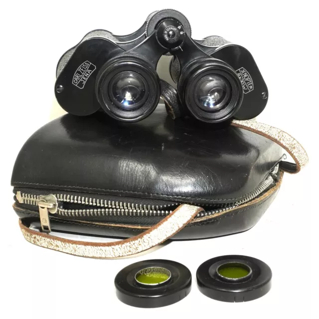Carl Zeiss Jena Fernglas 8 x 30W Jenoptem Feldstecher + Sonnenfilter + Tasche /