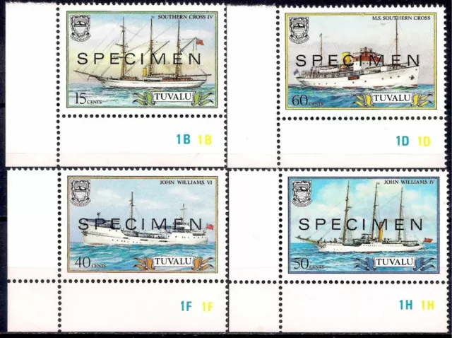 Tuvalu 1987 Ships Boats Nautical Sailing Navi Specimen 4v set MNH/2