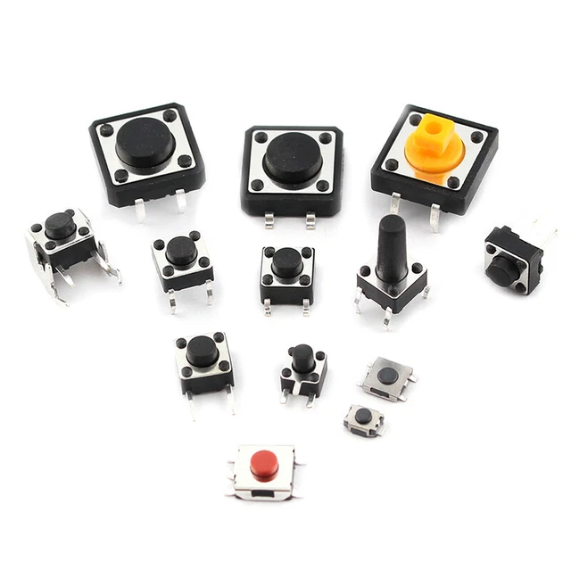 25 TYPES ASSORTED Micro Switch Push Tact Button ON/OFF Touch Button ...