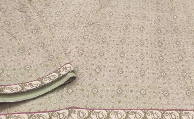 Dev Vintage Indian Sarees Ivory Cotton Doria Premium Used Sari Craft Fabric 1848