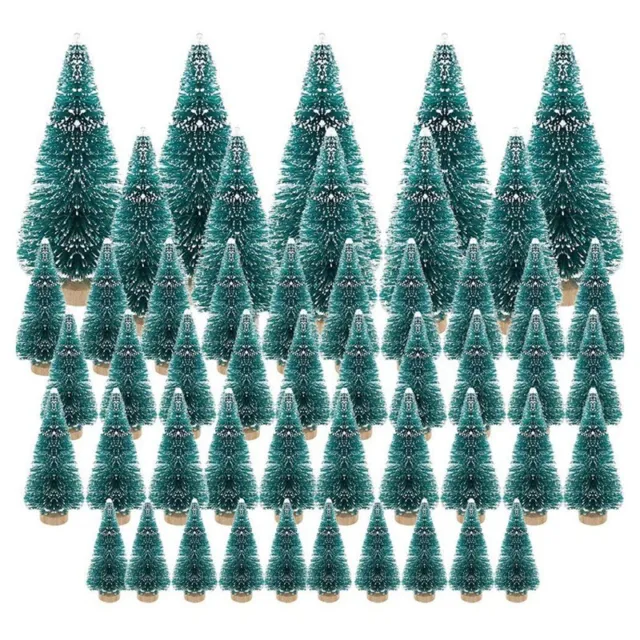 50 pz albero di Natale artificiale in miniatura piccoli alberi di neve gelo pino alberiK2