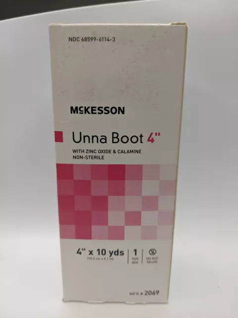 Unna Boot McKesson 4'' X 10 Yard Cotton Zinc Oxide Calamine NonSterile exp 12/23