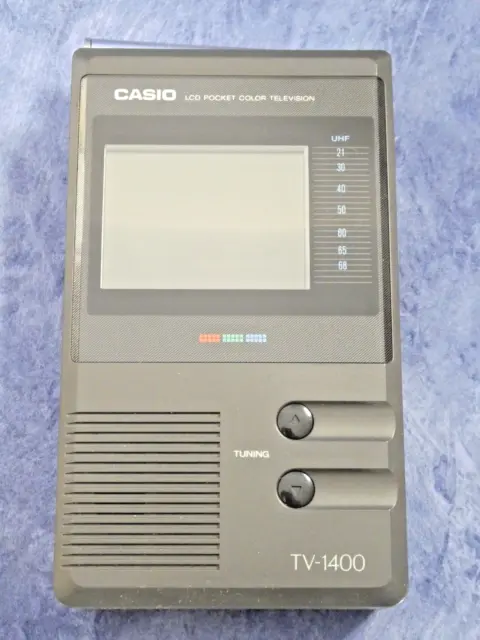 Vintage Casio TV1400 Televisore a colori analogico portatile UHF PAL [uso per DVD]