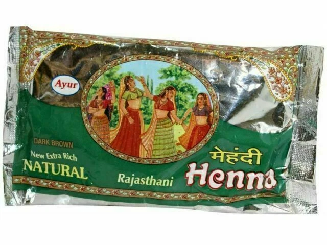 Polvo de henna natural 100 % puro de Ayur Rajasthani Mehendi Hair Dye - 200 g