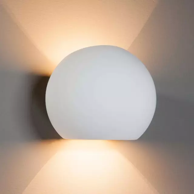 Lampada parete muro palla gesso applique LED G9 doppio fascio luce ingresso 230V