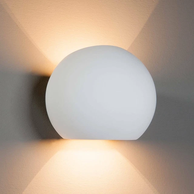 Lampada parete muro palla gesso applique LED G9 doppio fascio luce ingresso 230V