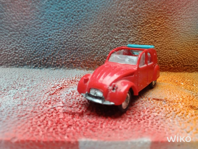 Miniature Norev Citroën 2CV AZ Luxe N°56, échelle 1/43, Plastique Jaune, France