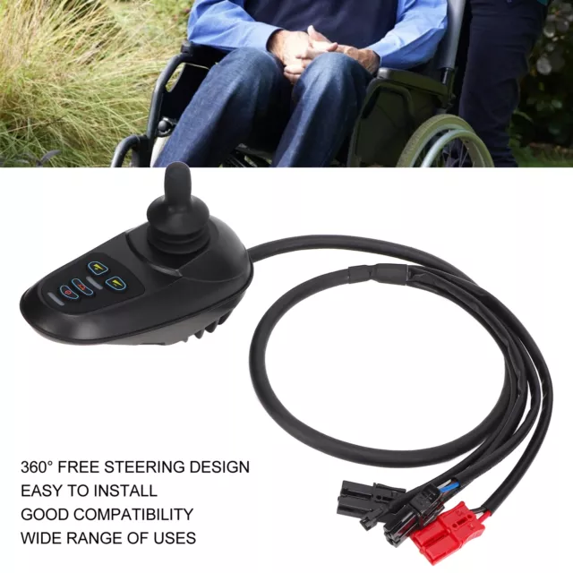 Black Electric Wheelchair Controller Universal High Sensitivity Waterproof I OBF