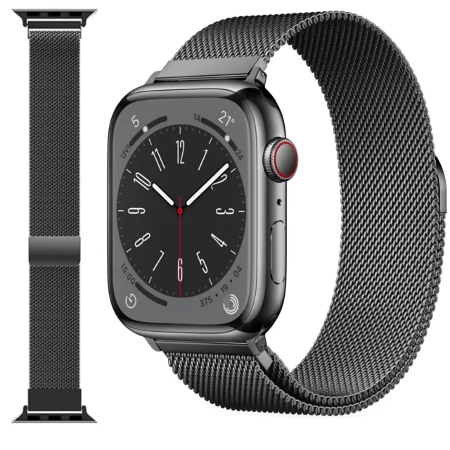 Apple Watch 45 mm Milanaise Edelstahlarmband - Graphit (ML773ZM/A)