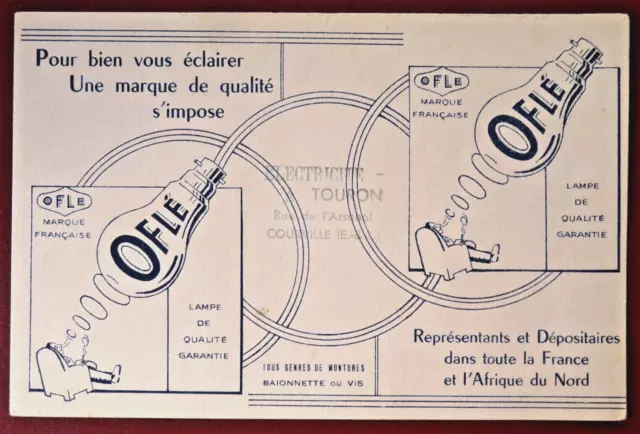 Buvard - Oflé Ampoules - Électricité - A. Touron Courville Eure & Loir Rose Pale