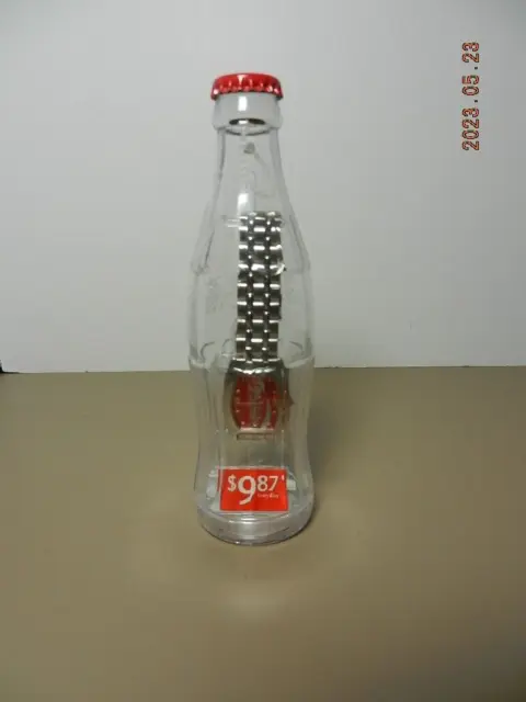 2002 Coca-Cola Wrist Watch in Plastic Bottle, Mens, Never Opened, NWT