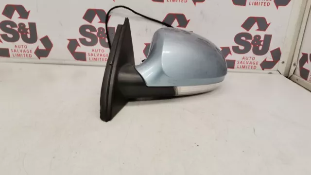 Volkswagen Passat 08-10 n/s near passenger left wing door mirror blue