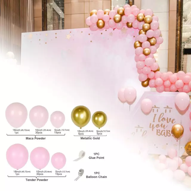 Kit De Ballons Roses 102x, Décorations De Fête En Arrière-plan Pour Demande