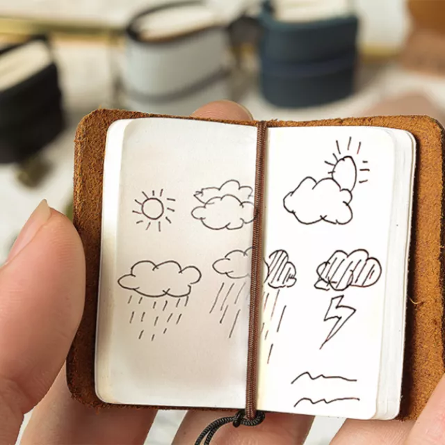 Tiny Vintage Classic Retro Journal Travel Leather Notepad Notebook Diary Memo