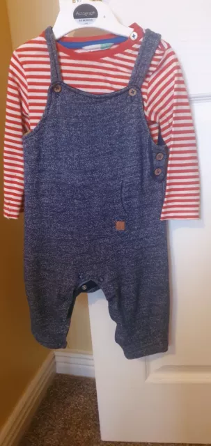 Baby Boy JOHN LEWIS Dungaree Set 6-9 Months