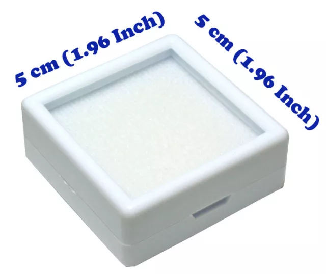 FREE SHIP TOP GLASS GEMSTONE JEWELRY COIN DISPLAY SHOW WHITE CASE JAR BOX 5x5 cm