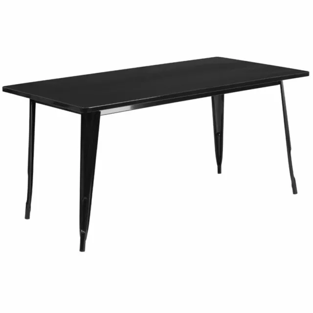 Flash Furniture 31.5" x 63" Metal Dining Table in Black