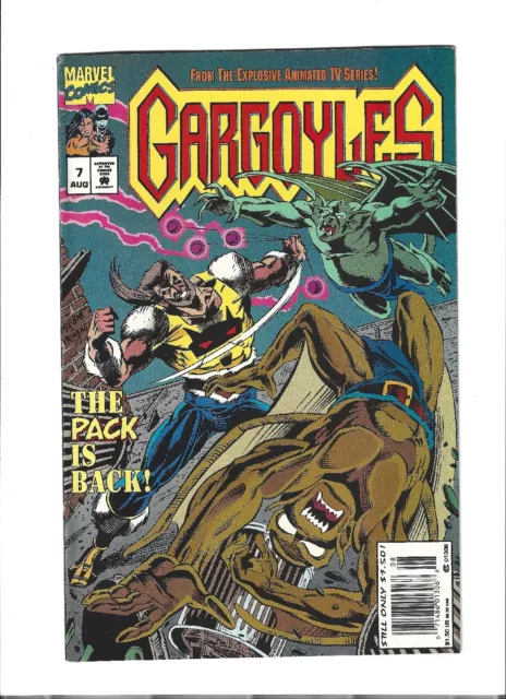Gargoyles #7 Marvel Comics 1995 Disney TV Cartoon Rare HTF Newsstand Edition