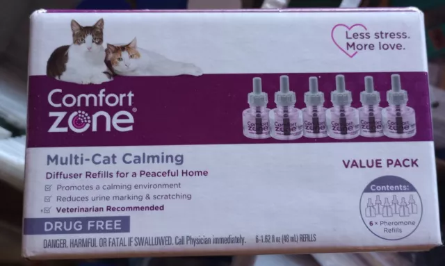 Comfort Zone Multi Cat Diffuser Refill for Cats & Kittens - 6 Pack