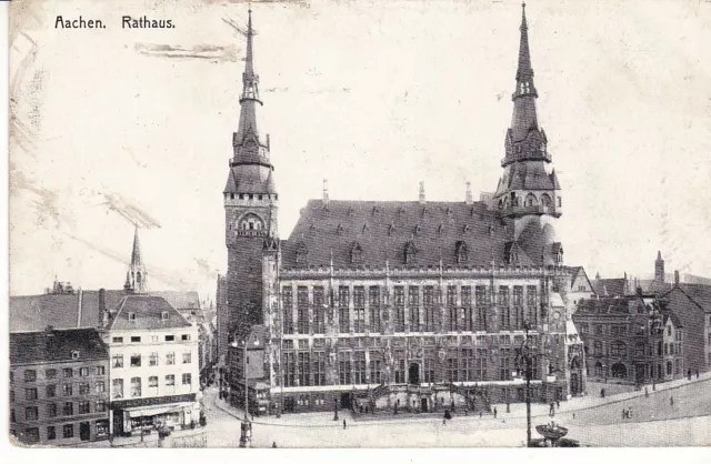 Ancienes Ak Aachen Hôtel de Ville Courrier Militaire 1915 57