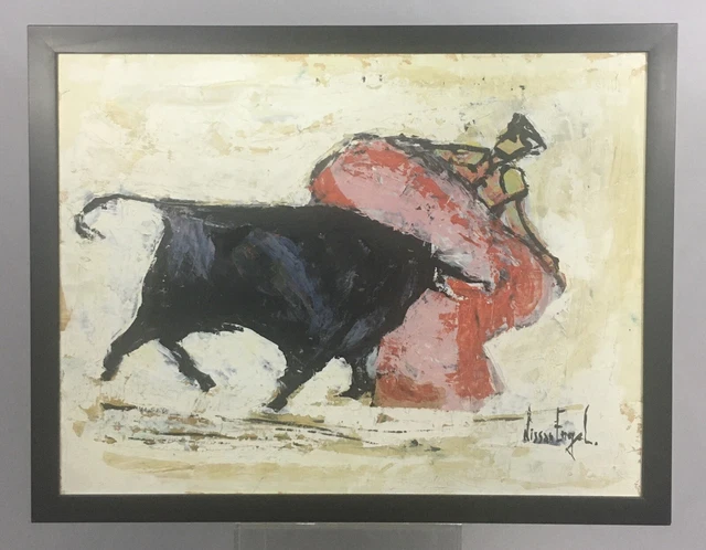 Vintage Signed Nissan Engel Matador Bull Fighter Painting Original Art Artwork Vintage Signed Nissan Engel Matador Bull Fighter Painting Original Art Artwork