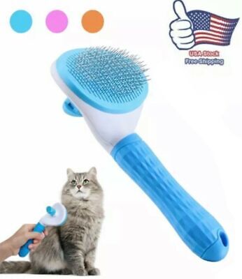 Pet Fur Brush Slicker Cat Dog Grooming Remove Undercoat One Button Self-Cleaning
