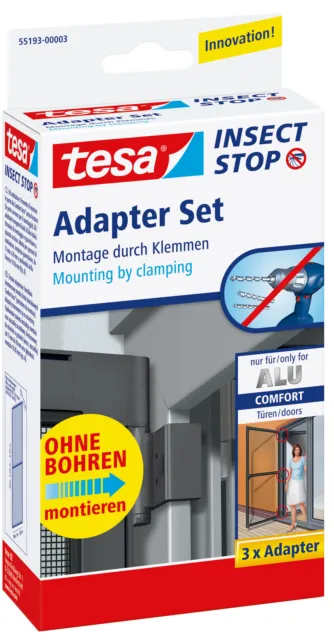 tesa Fliegengitter Adapter für Alu Insektenschutz FALT Klemme Zubehör anthrazit