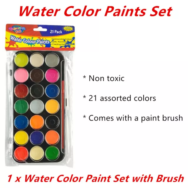 Water Color Paint Set Art Brush Craft Class Student Kids Children Draw Non Toxic