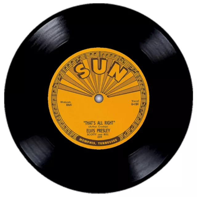 Vintage record coaster - Sun Records - Elvis Presley - Thats All Right