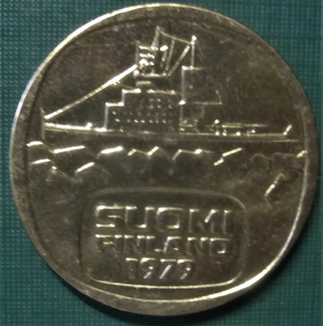 FINLAND 1979 Five Markkaa Dollar Ice Breaker Ship Coin LOW SHIP