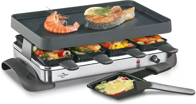 Kuckenprofi  Grande 8 raclette elettrica per 8 persone temperatura regolabile