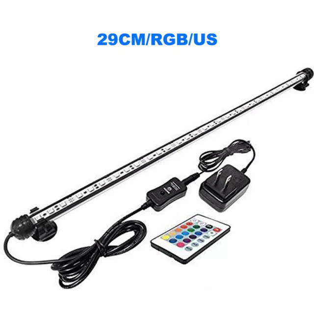 RGB LED Aquarium Fish Light Remote Control Dimmable Waterproof Tank Lamp US