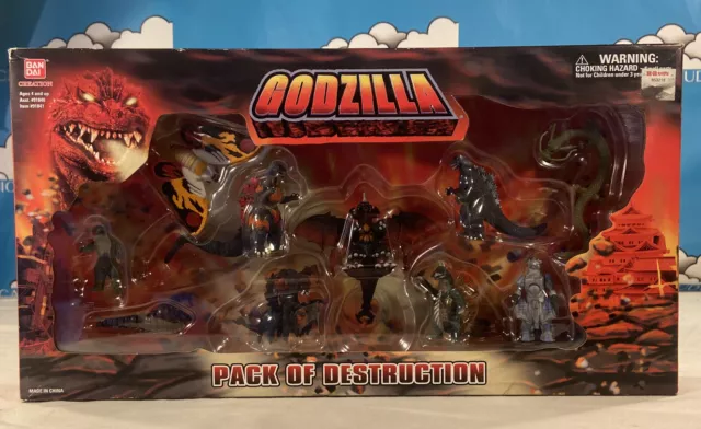 Bandai Godzilla Pack Of Destruction 10 Piece Mini Figures Set 2003. Awesome!@@@@
