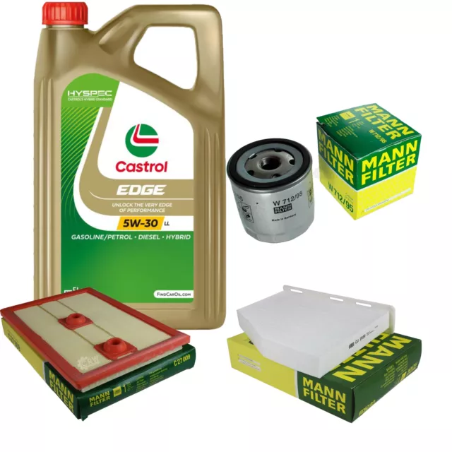 Révision Filtre Castrol 5L Huile 5W30 pour Audi Q3 8U 1.4 TFSI 1.2 TSI 16V