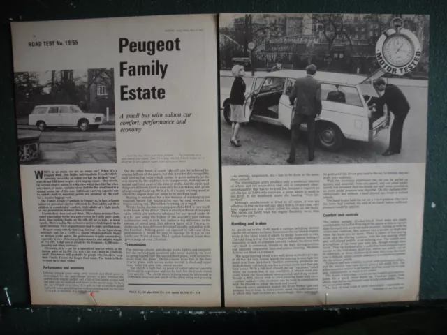 Peugeot 404L Family Familiale Estate Car review article 5 sides 1965 15ft long