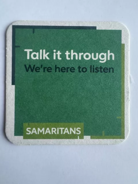 Samaritans Talk It Through We’re Her To Listen Beer Mat