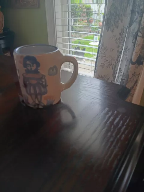 vintage M A Hadley Pottery Girl The End Mug Signed