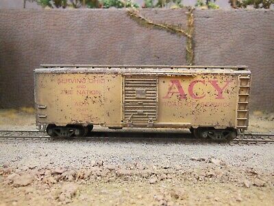 Ho Scale Custom Weathered Acy 3247 Akron Canton & Youngstown 40' Box Car