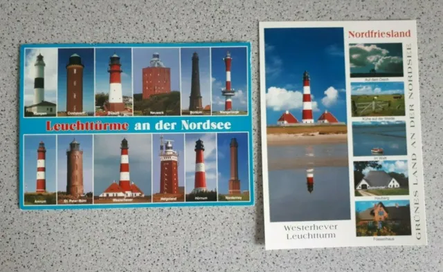 2x  Postkarten  "Leuchttürme"  ( unbeschrieben )