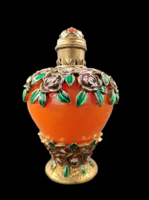 Colección Tallada a mano Cloisonne Mosaico Esmaltado Esmaltado Flor Botella de Tapé