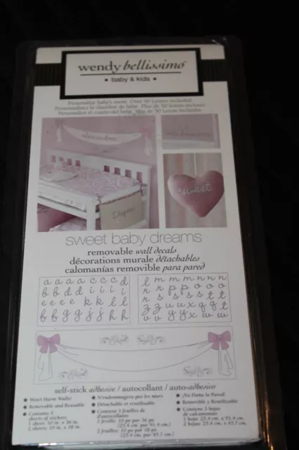 Wendy Bellissimo Sweet Baby Dreams Wall Decals baby girl nursery decor new