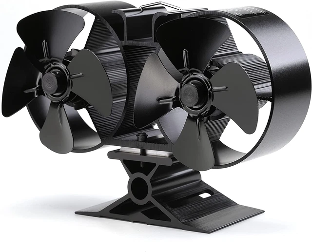Wood Stove Fan, 8 Blades Double Motors Fireplace Fan, Dual Fan for Heater, Heat