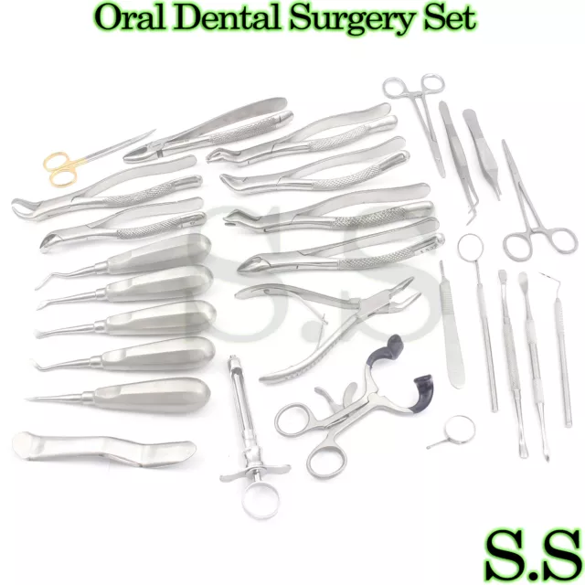 Set Of 27 Oral Surgery Dental Instruments Kit Premium Dn-382