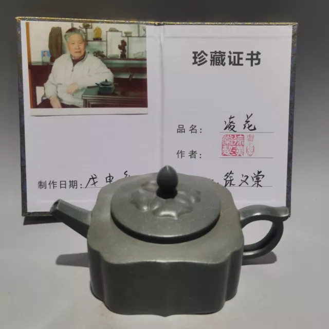 vintage chinese yixing purple clay teapot zisha ceremony Collectible Green old