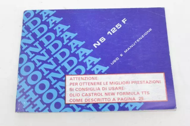 Manuale Uso E Manutenzione Honda Ns 125 F Libretto Originale Italiano