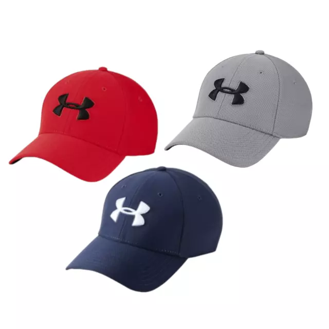 Under Armour Mens UA Blitzing Hat Adjustable Stretch Fit Cap M/L Blue Red Gray