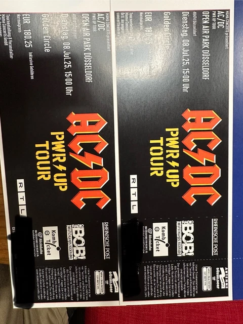 2X AC/DC TICKETS Golden Circle Düsseldorf Open Air Park 08.07.25 EUR ...