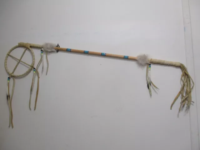 Coup Stick Native American Navajo Dream Catcher 26"