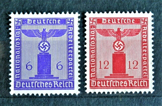 WW2 GERMAN ORIGINAL Nazi 3rd Reich Era Set Of 2 Official Stamps MNH WW2 GERMAN ORIGINAL Nazi 3rd Reich Era Set Of 2 Official Stamps MNH